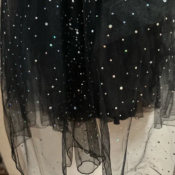 Windsor Vanessa V-Neck plunging Tulle Gown iridescent sequins dots evening Prom - Picture 10 of 13